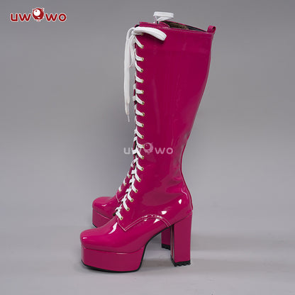 Uwowo Cosplay Shoes Universal Shoes Boots Black Blue White Rose High Tube Boots