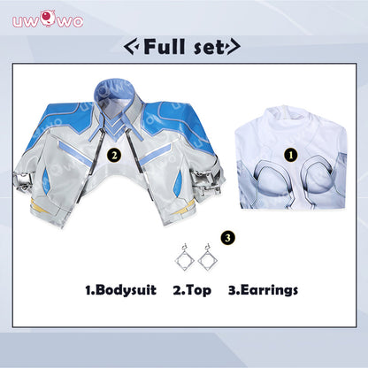 Uwowo Collab Series: Game Cosplay Women Bodysuit Whikte Skin Costume / Dagger Cosplay Costume Strategist