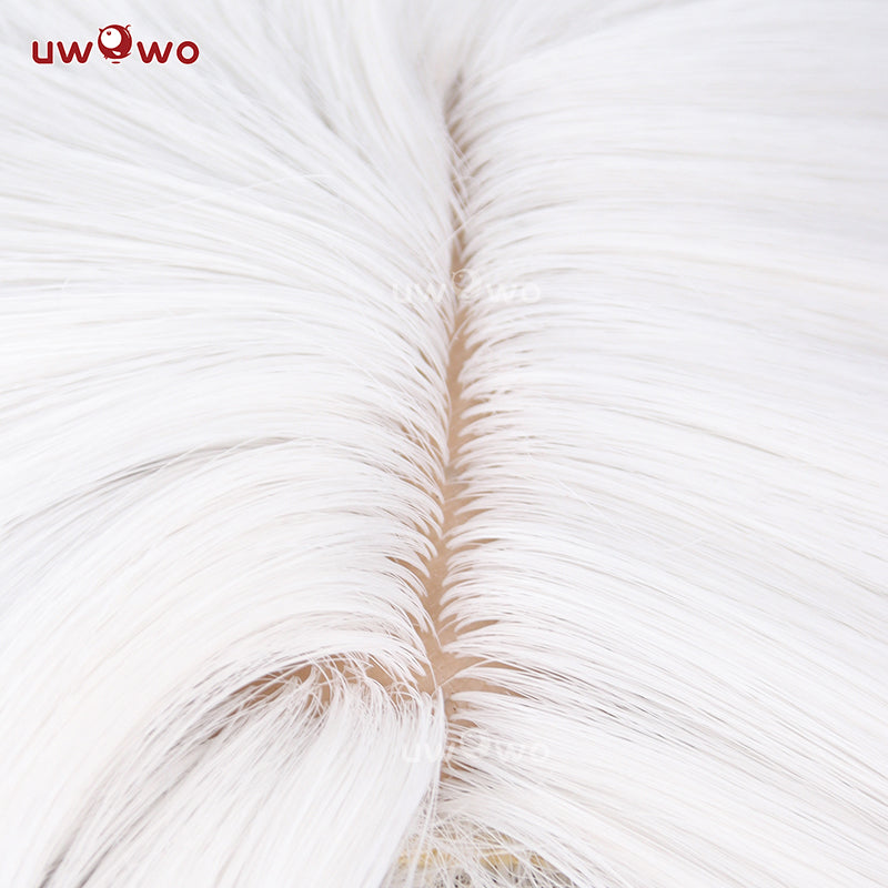 【Pre-sale】Uwowo Game Genshin Impact Fatui Harbinger The Knave Arlecchino Cosplay Wig Long Silver Hair
