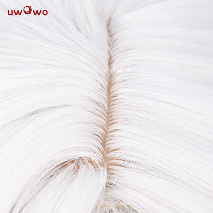 Uwowo Game Genshin Impact Fatui Harbinger The Knave Arlecchino Cosplay Wig Long Silver Hair