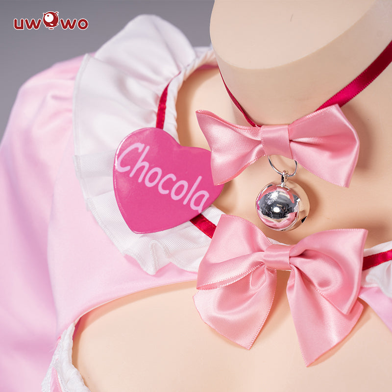 Uwowo Game Nekopara vol.4 Chocola Maid Dress Cosplay Costume Cute Pink Dress