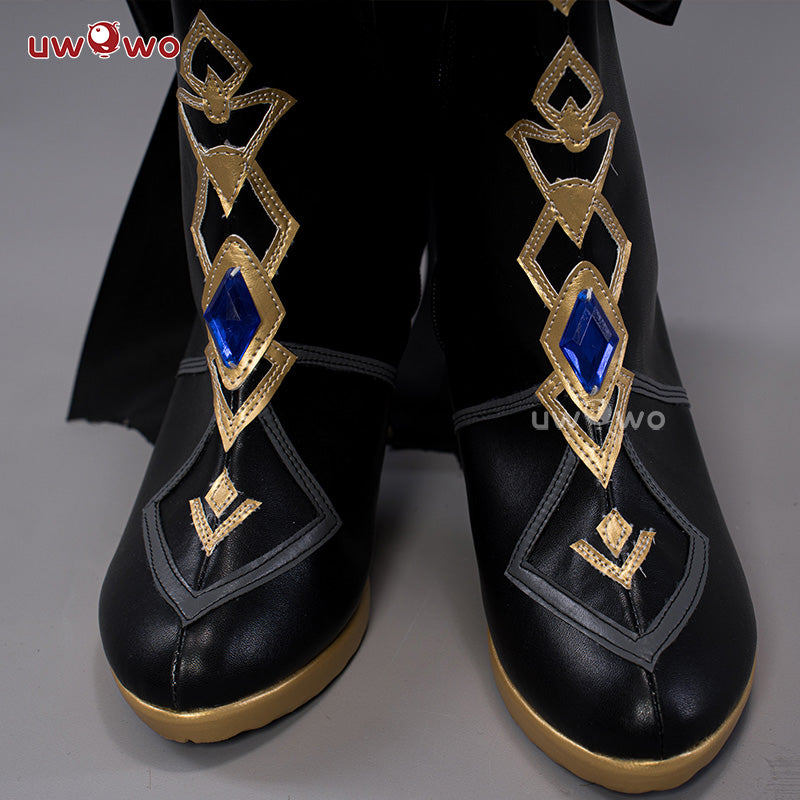 Uwowo Genshin Impact Navia Fontaine Rococo Style Dress Cospaly Shoes Boots