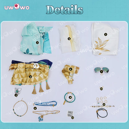 Uwowo Collab Series: Honkai: Star Rail Aventurine Waveflair Swimsuit Cosplay Costume XS-2XL