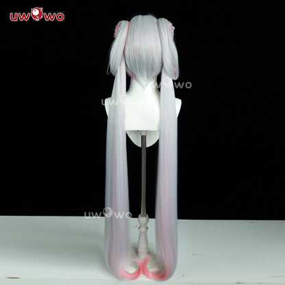 Uwowo Game Wuthering Waves Jinhsi Peach Blossom Cosplay Wig Long Grey Hair