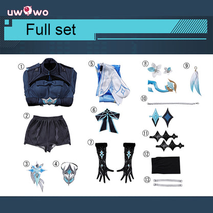 Uwowo Collab Series: Genshin Impact Lumine Night Hunt In Snow Cosplay Costume S-2XL