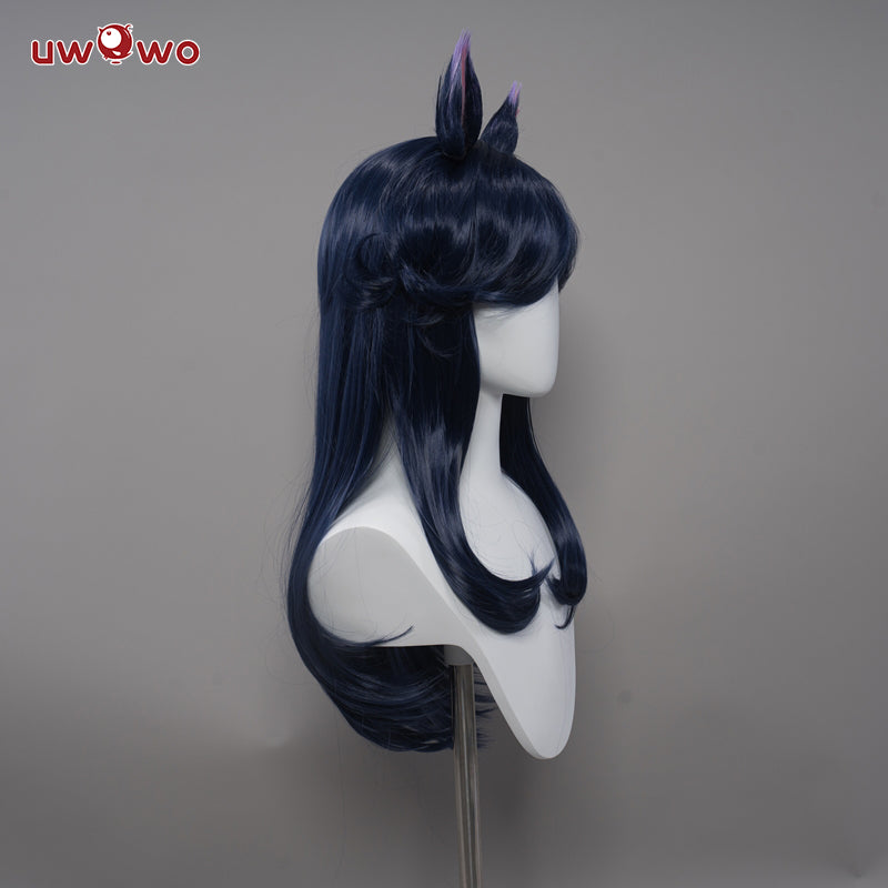 【Pre-sale】Uwowo League of Legends/LOL: Midnight Ahri ASU 2023 Nine Tailed Fox Fur Cosplay Wig Long Purple Hair With Ears