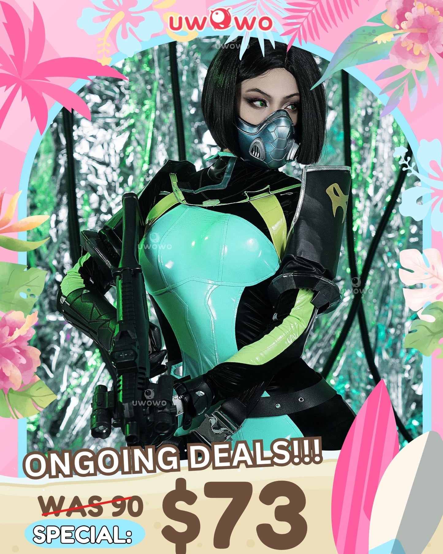【Special Discount】S-3XL-Uwowo Valorant Viper Plugsuit Bodysuit Cosplay Costume