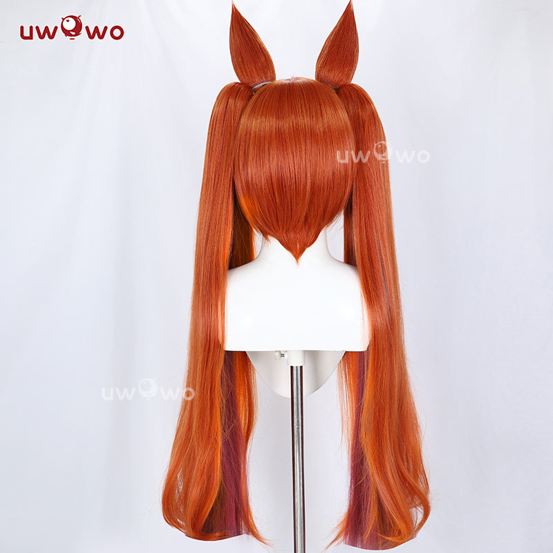 Uwowo Umamusume: Pretty Derby Daiwa Scarlet Starting Future Stage Outfit Cosplay Wig Long Brown Hair With Ponytails