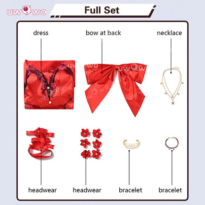 Uwowo Collab Series: Final Fantasy 7 FF7 Remake Aerith Wall Market Red Dress Cosplay Costume