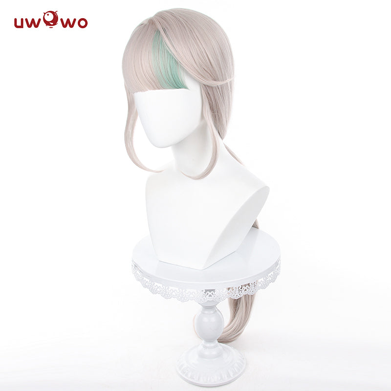 Uwowo Game Genshin Impact Fontaine Lynette Cosplay Wig Silver Highlighted Long Hair