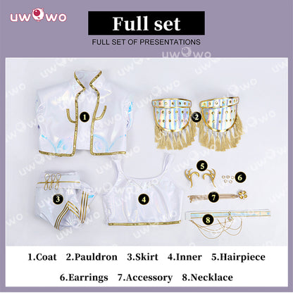 Uwowo Collab Series: Kpop White Holographic Performance Cosplay XS-3XL
