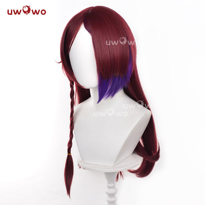 Uwowo Game Genshin Impact Chasca Wig Long Wine Hair