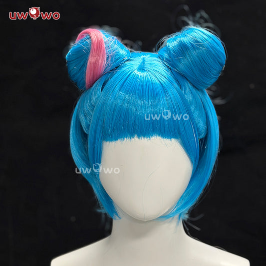 【Pre-sale】Uwowo LOL Arcane2 Powder/Jinx Buns Hair Alternative Universe AU Cosplay Wig Short Blue Hair