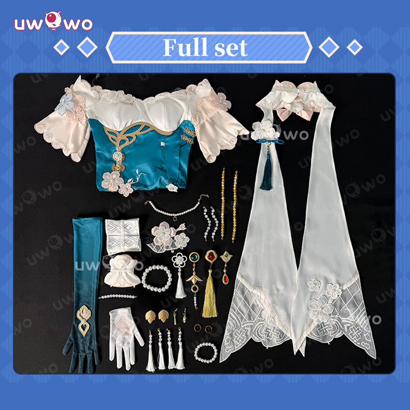 Uwowo Collab Series: Ruan Mei Honkai Star Rail Plumblossom Letter Qipao Cosplay Costume XS-2XL