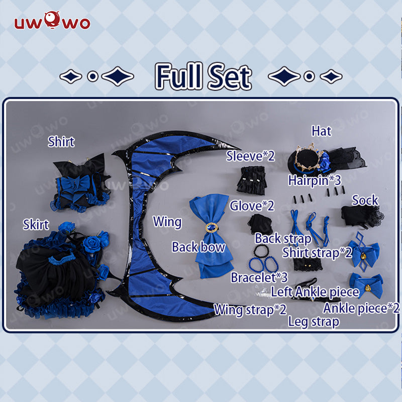 [Last Batch]【In Stock】Uwowo Genshin Impact Fanart Furina Focalors Black Devil Lolita Dress Cosplay Costume