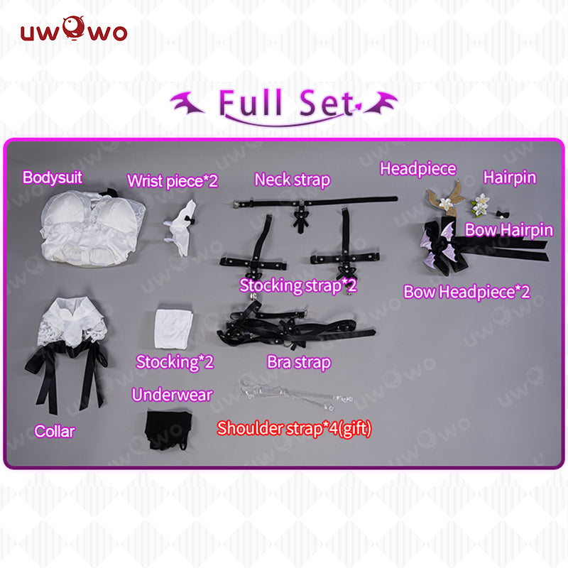 Uwowo Genshin Impact Fanart: Keqing Heart Succubus Restrained Devil Cosplay Costumes