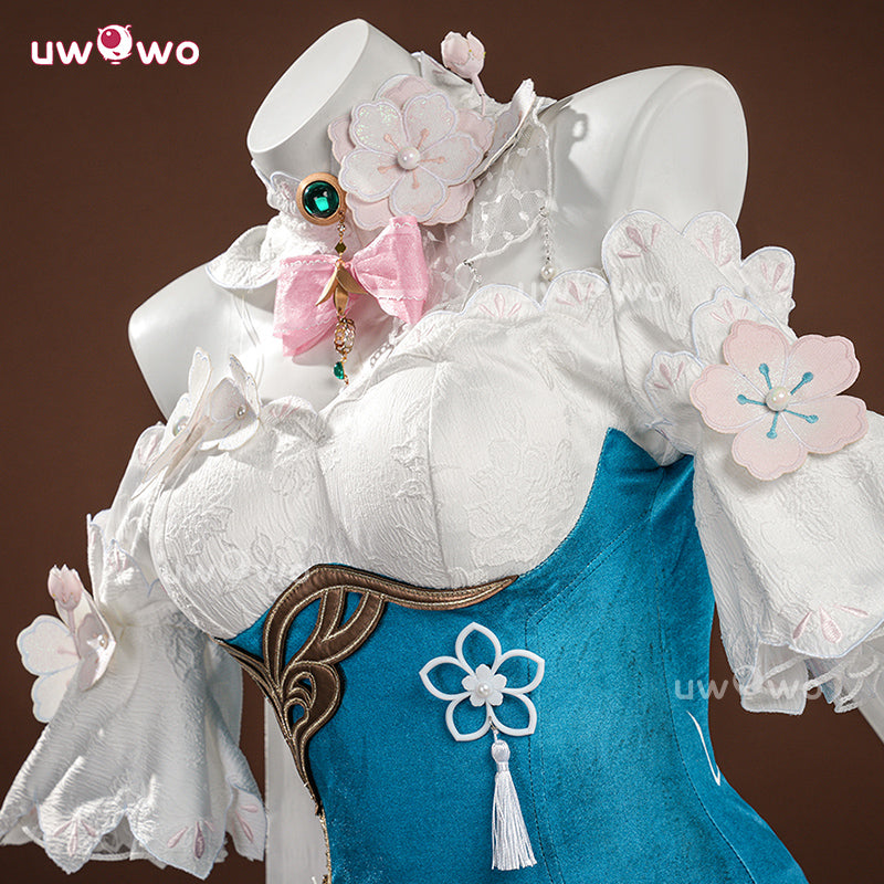 Uwowo Collab Series: Premium Ruan Mei Honkai Star Rail Plumblossom Letter Qipao Cosplay Costume XS-2XL