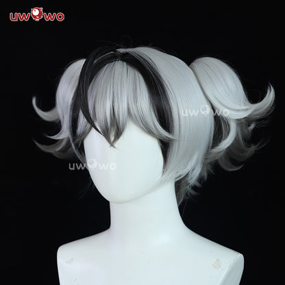 Uwowo Game Wuthering Waves Chun Camellya Cosplay Wig Middle Black And Silver Hair With Ponytails