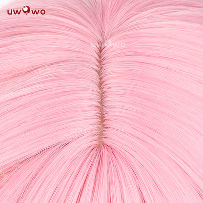 Uwowo Game Genshin Impact Charlotte Cosplay Wig Middle Pink Hair