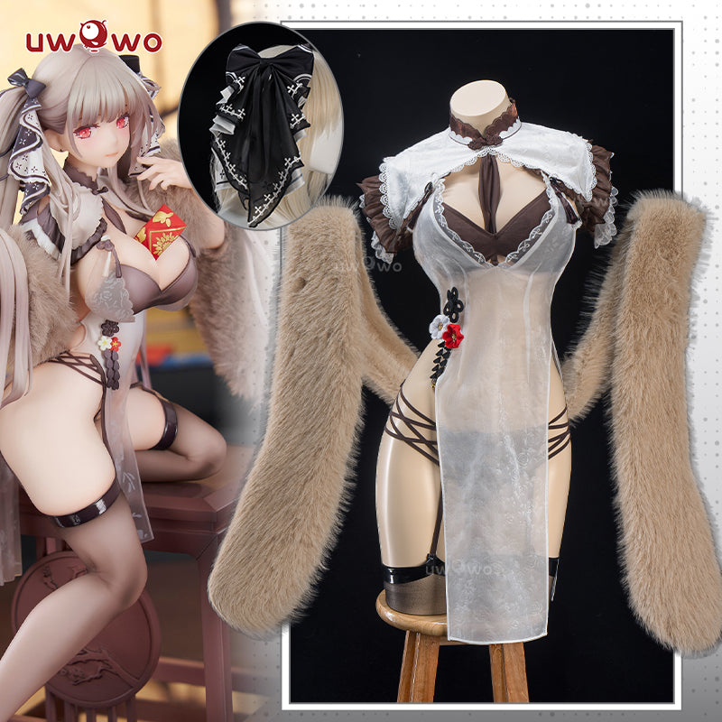 S-3XL INSTOCK-Uwowo Azur Lane Formidable Still Illustration Ver. Cheongsam Boudoir Cosplay Costume S-3XL