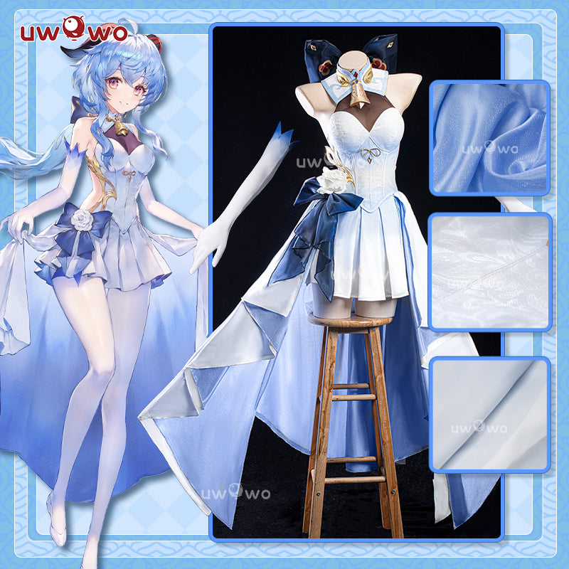 【In Stock】Uwowo Genshin Impact Fanart Ganyu White Gown Cosplay Costume