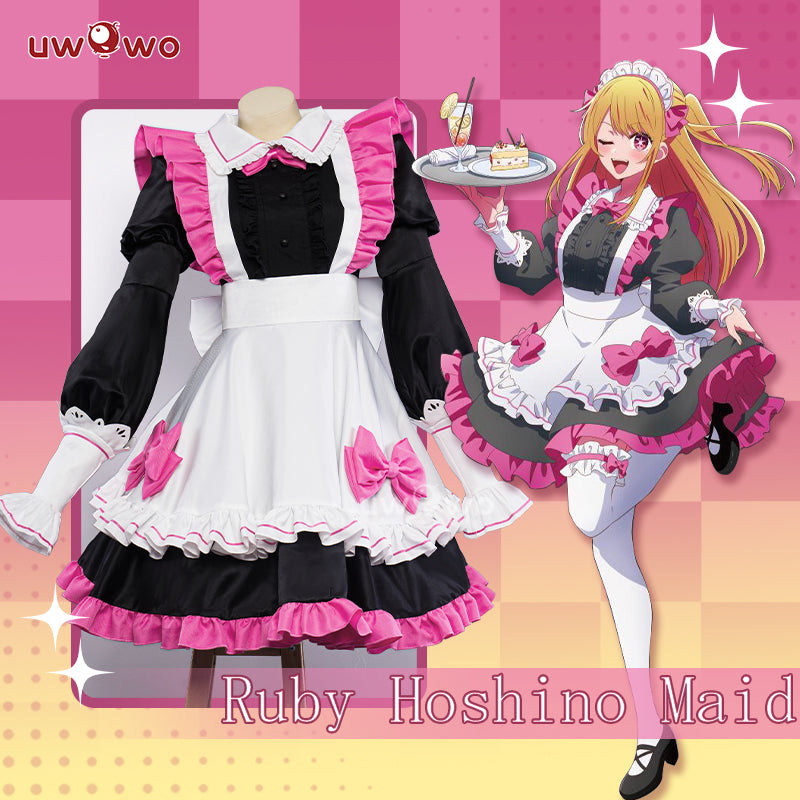 [Last Batch]【In Stock】Uwowo Anime Oshi no Ko Cosplay Ruby Hoshino Maid Cosplay Costume Lolita Dress