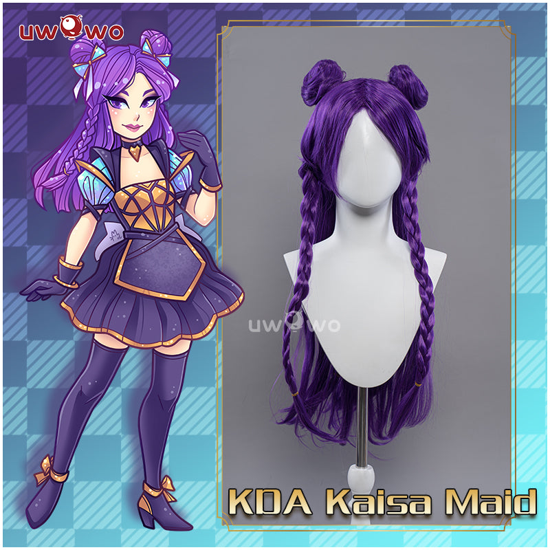 Uwowo League of Legends/LOL Fanart KDA POP Star Kaisa Maid Cosplay Wig Long Purple Hair