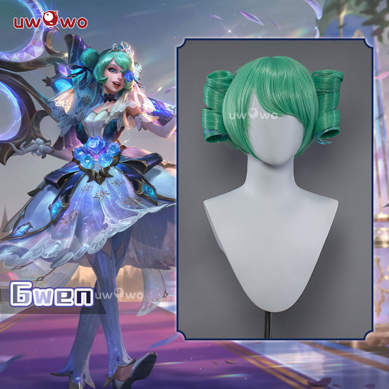 【Pre-sale】Uwowo League of Legends/LOL: Gwen Prestige Crystal Rose Wild Rift WR ASU Cosplay Wig High Quality Light Green Hair