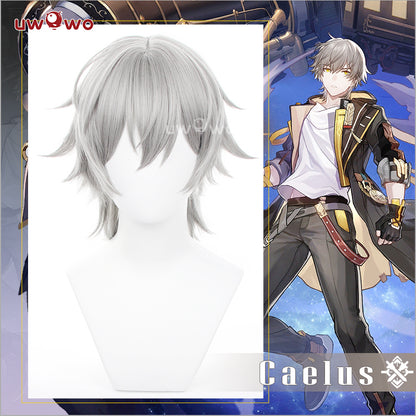 Uwowo Honkai Star Rail Cosplay Wig Trailblazer Cosplay Wig Gray Heat Resistant Men Short Hair
