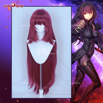 Uwowo Game Fate/Grand Order Assassin Kama Stage 2 Cosplay Wig Long Wine Hair