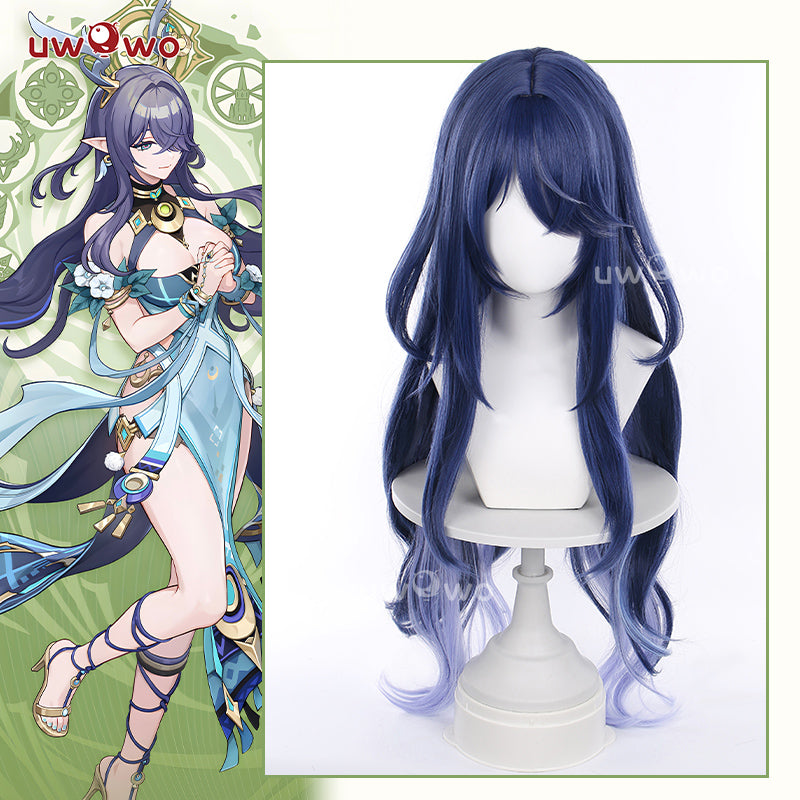 Uwowo Genshin Impact Lauma Cosplay Wig Long Blue Hair