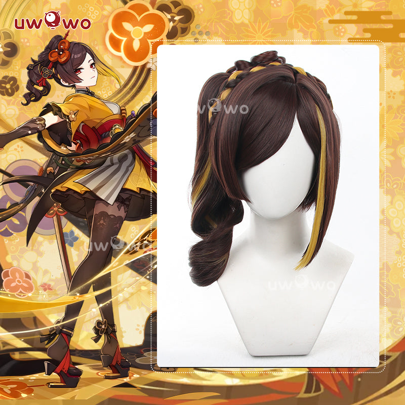 Uwowo Game Genshin Impact Chiori Wig Middle Brown Hair