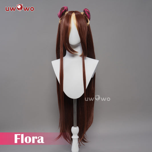 Uwowo Flora  Princess Wings Fairy Club Cosplay Wig Long Brwon Hair