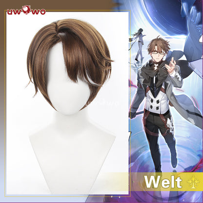 Uwowo Honkai: Star Rail Welt Cosplay Wig Short Brown Hair