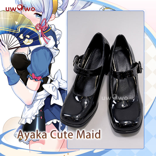 Uwowo Genshin Impact Fanart Kamisato Ayaka Cute Maid Cosplay Shoes