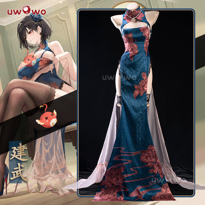 【In Stock】Uwowo Game Azur Lane Chien Wu Cheongsam Gown Boudoir Cosplay Costume