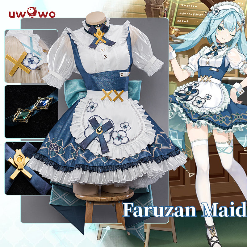 【Pre-sale】 Uwowo Genshin Impact Fanart Faruzan Cafe Maid Cosplay Costume