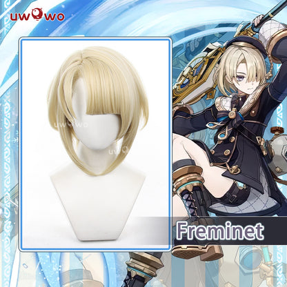 Uwowo Genshin Impact Fontaine Freminet Cosplay Wig Yellow Short Hair