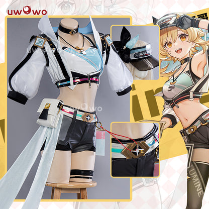 【Clearance Sale】[Last Batch]【In Stock】Uwowo Genshin Impact Fanart Racing Lumine Traveler Casual Outfit Cosplay Costume
