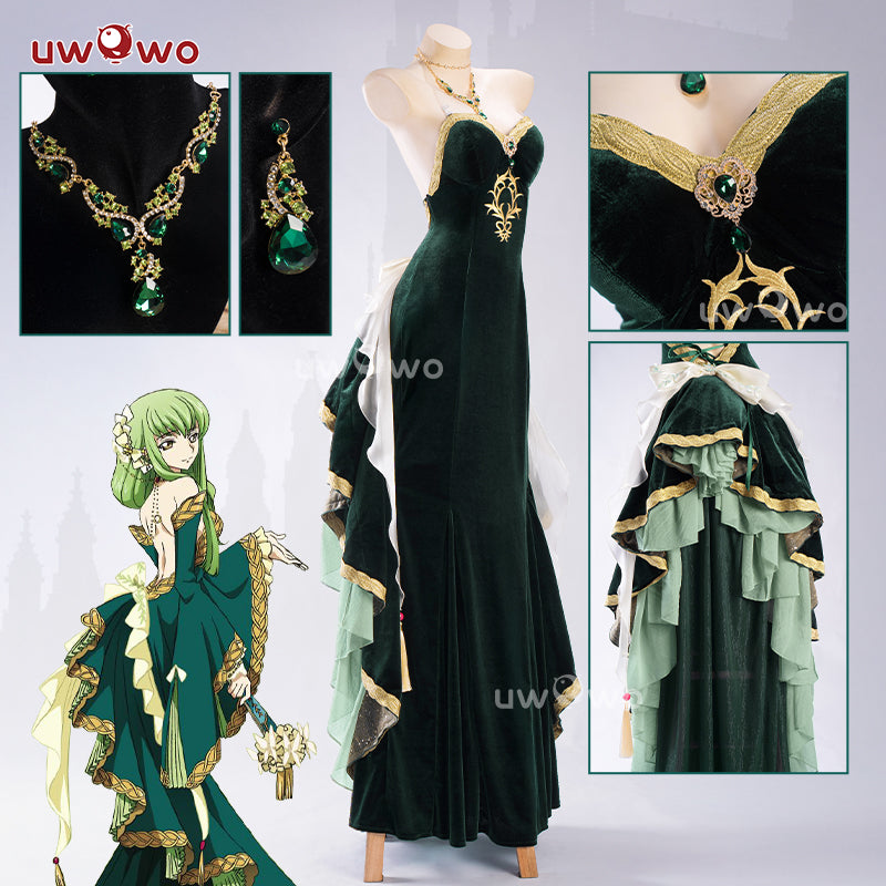 S-3XL INSTOCK Uwowo Code Geass: C.C. CC Court Style Gown Cosplay Costume