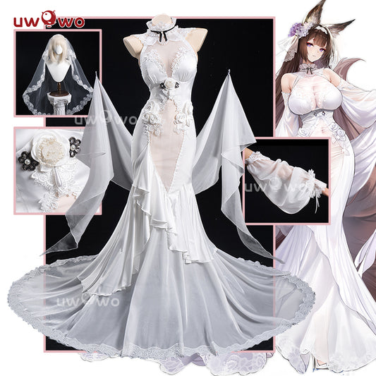 【Pre-sale】 Uwowo Game Azur Lane Amagi Oath Skin Bride Wedding Boudoir Cosplay Costume