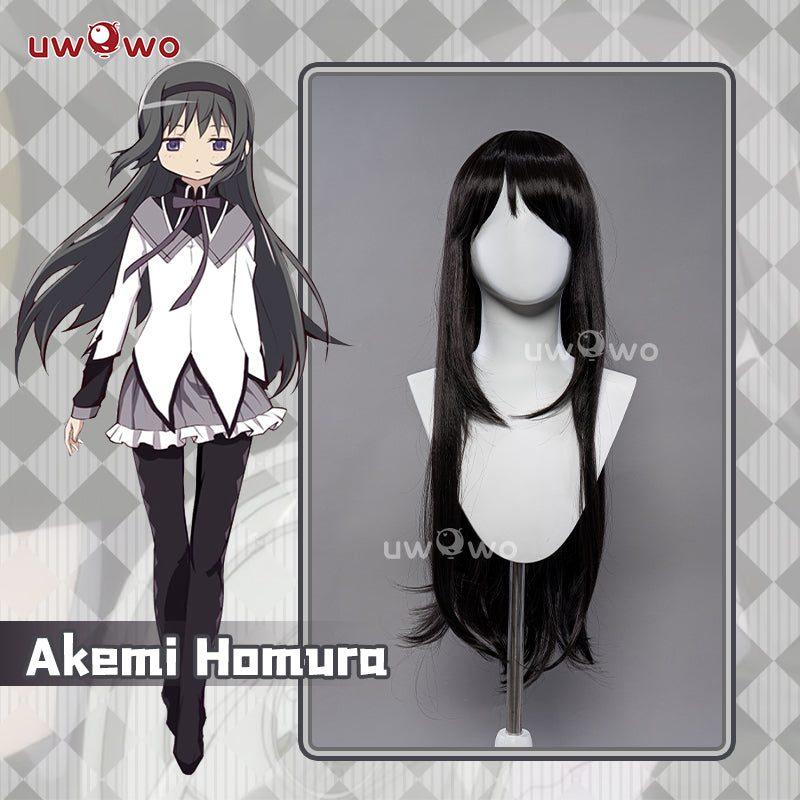 【Pre-sale】Uwowo Anime Puella Magi Madoka Magica Akemi Homura Cosplay Wig Long Black Hair