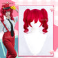 Uwowo V Singer Kasane Teto Mesmerizer Cosplay Wig Middle Wine Hair With Pony Tails