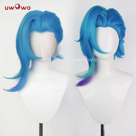 【Pre-sale】Uwowo LOL: Arcane Fractured Jinx Cosplay Costume Wig Long Blue Hair