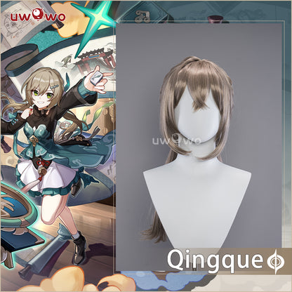 Uwowo Honkai Star Rail Cosplay Wig Qing Que Cosplay Wig Qingque Linght Brown Long Hair