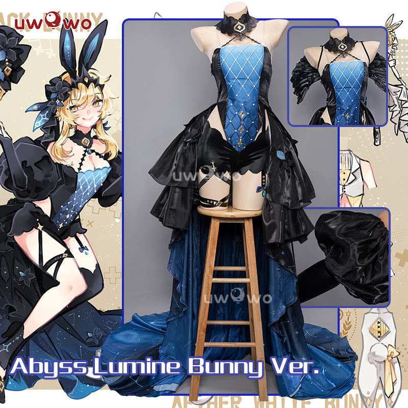 【Pre-sale】Exclusive Uwowo Genshin Impact Fanart Abyss Lumine Black Bunny Cosplay Costume