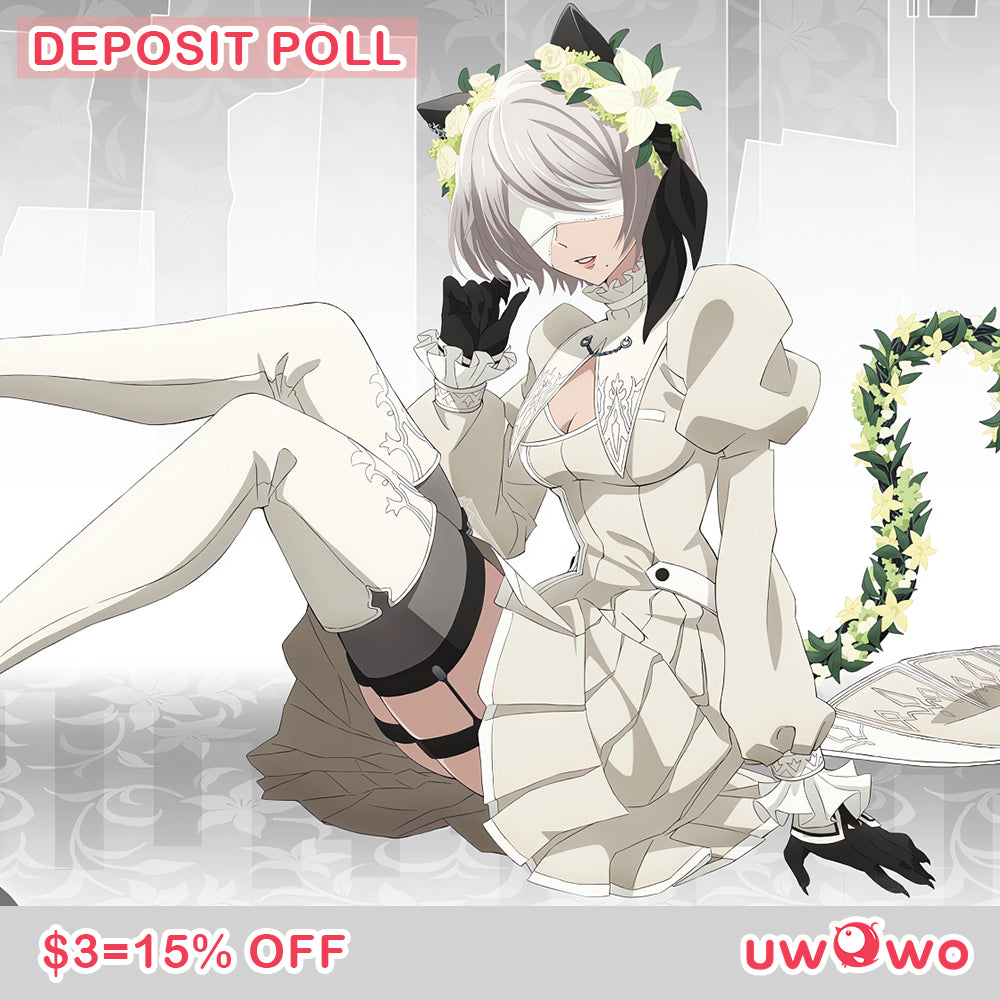 Uwowo Deposit Poll - NieR:Automata 2B Catgirl Namjatown Collab White Cosplay Costume