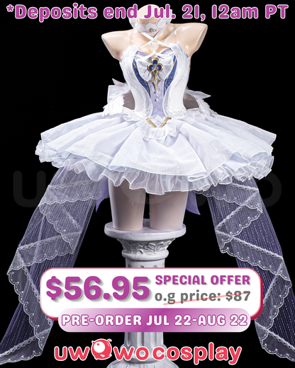 JUL PRESALE Uwowo Genshin Impact Columbina Ballet Fanart White Swan Cosplay Costume