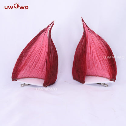 Uwowo Game Fox 2023 Cosplay Wig Long Wine Hair With Ears