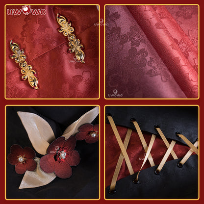 【Clearance Sale】[Last Batch]【In Stock】Uwowo Genshin Impact Fanart Hutao Little Witch Halloween Cosplay Costume